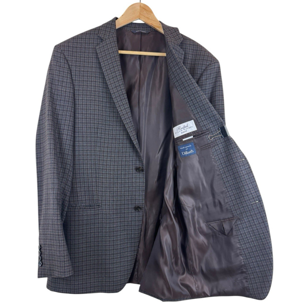 RALPH LAUREN Slim Fit Men's Blazer Sport Coat Casual Jacket Size 44L Wool Suit